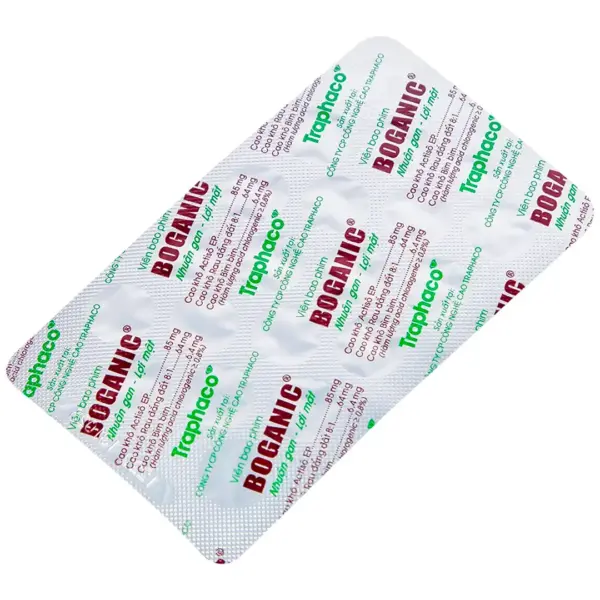 Boganic Traphaco Blister Foil Back Boganic Traphaco tablet blister foil with ingredient information