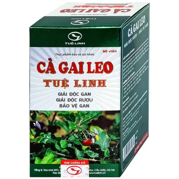 Ca Gai Leo Retail Box Angle – Tue Linh Angled view of Ca Gai Leo Liver Support 60 Tablets box by Tue Linh