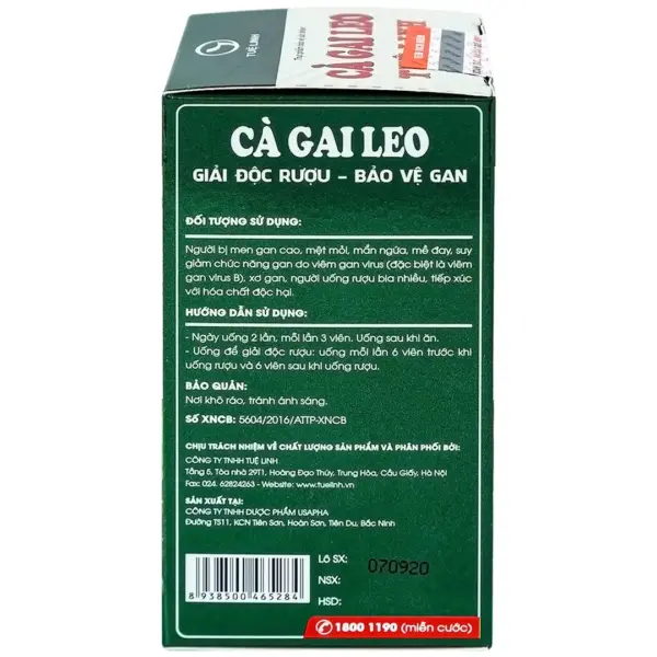 Ca Gai Leo Liver Support Directions – Tue Linh Directions for use of Ca Gai Leo Liver Support 60 Tablets by Tue Linh