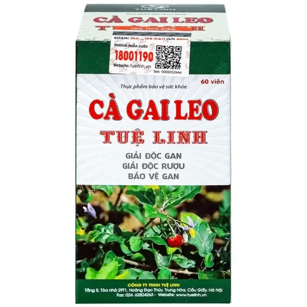 Ca Gai Leo Retail Box Front – Tue Linh Front of Ca Gai Leo Liver Support 60 Tablets retail box by Tue Linh