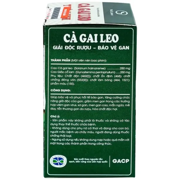 Ca Gai Leo Liver Support Ingredients – Tue Linh Ingredients panel of Ca Gai Leo Liver Support 60 Tablets by Tue Linh