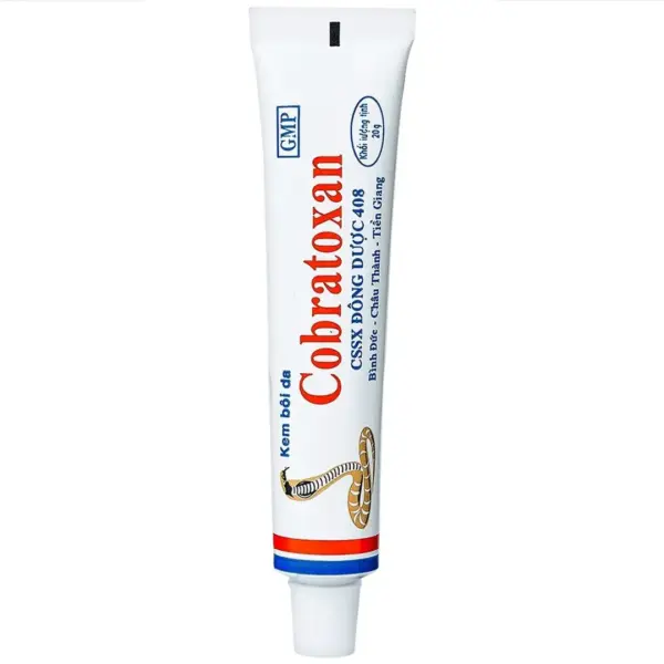 Cobratoxan topical cream 20g tube with cobra illustration and Dong Duoc 408 label