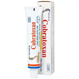 Cobratoxan topical cream 20g tube displayed beside its original product box