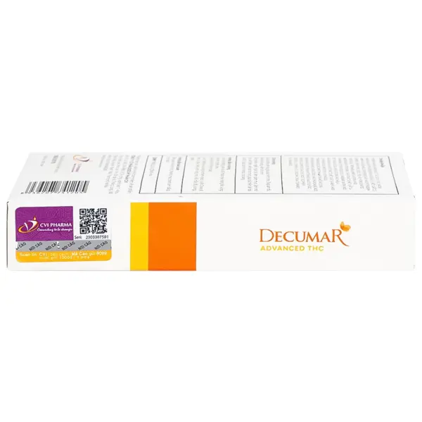 Decumar Advanced THC Anti-Acne Gel 20g Horizontal Box Back Decumar Advanced THC Anti-Acne Gel 20g box back horizontal