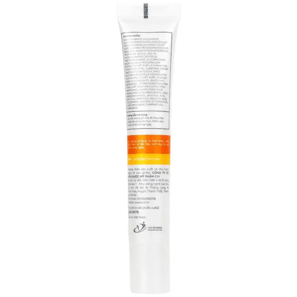 Decumar Advanced THC Anti-Acne Gel 20g Back Back of Decumar Advanced THC Anti-Acne Gel 20g tube
