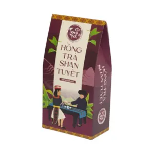 Ha Giang Shan Tuyet black tea 200g in traditional Vietnamese packaging