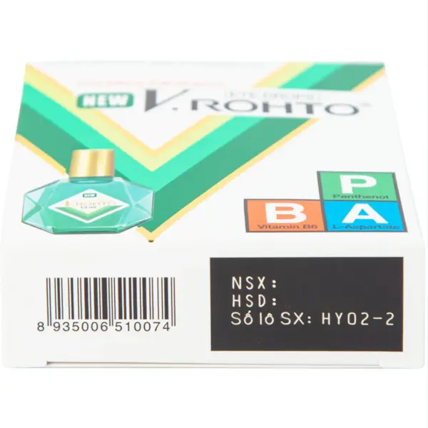 New V.Rohto Eye Drops Barcode and Batch Panel New V.Rohto Eye Drops 13ml package barcode and batch information panel