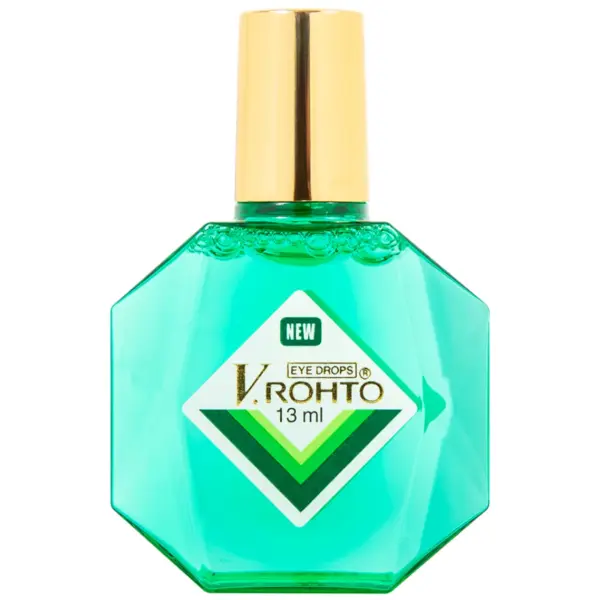 New V.Rohto Eye Drops 13ml Bottle New V.Rohto Eye Drops 13ml green bottle front view