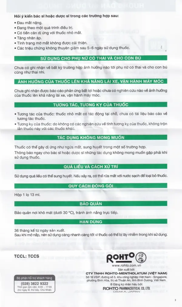 New V.Rohto Eye Drops Instructions Page 2 New V.Rohto Eye Drops 13ml instructions with side effects storage and expiry