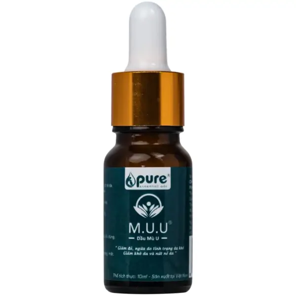 PURE M.U.U Tamanu Oil 10ml – Dropper Bottle Front Front view of PURE M.U.U Tamanu Oil 10ml dropper bottle