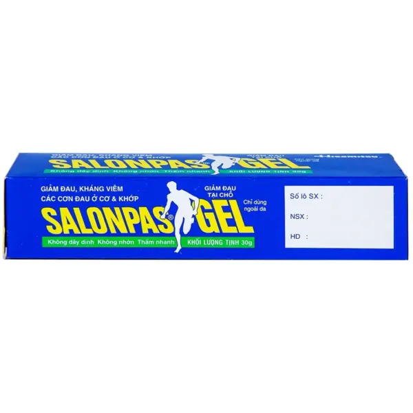 Salonpas Gel 30g Batch and Expiry Panel Salonpas Gel 30g box with batch and expiry date panel