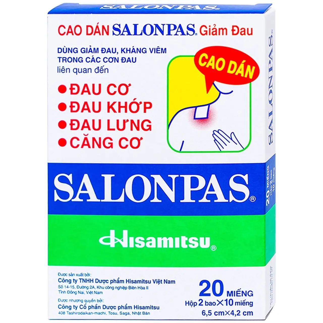Salonpas Pain Relief Patches 20 Pieces by Hisamitsu