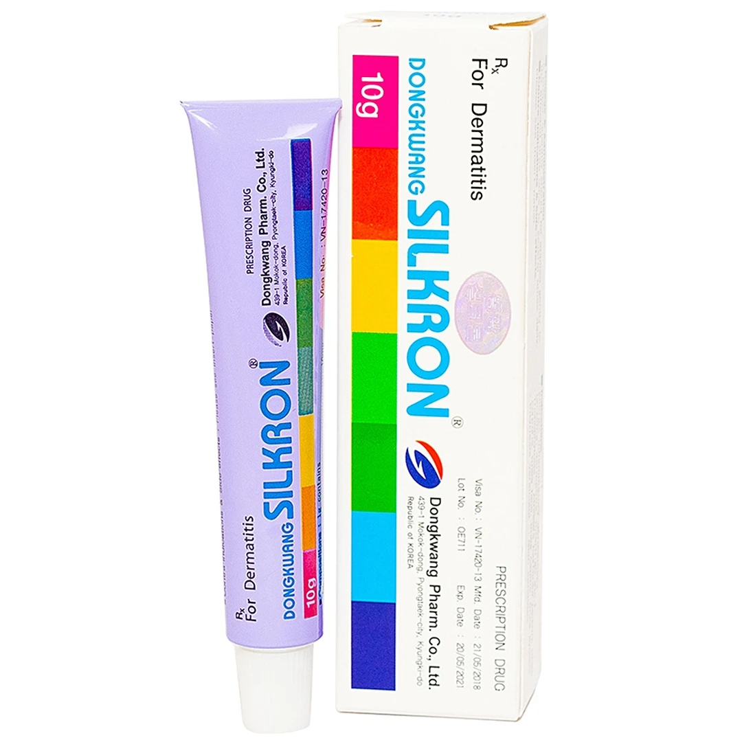 Silkron Medicated Cream 10g box and tube by DongKwang Pharmaceutical