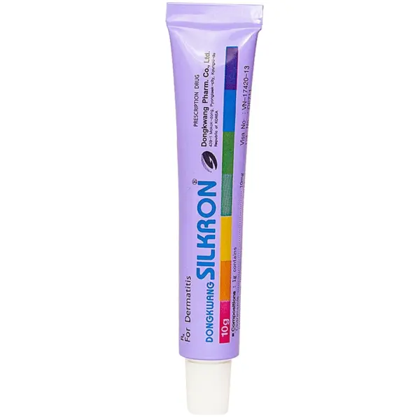Silkron Medicated Cream 10g tube manufactured by DongKwang Pharmaceutical.