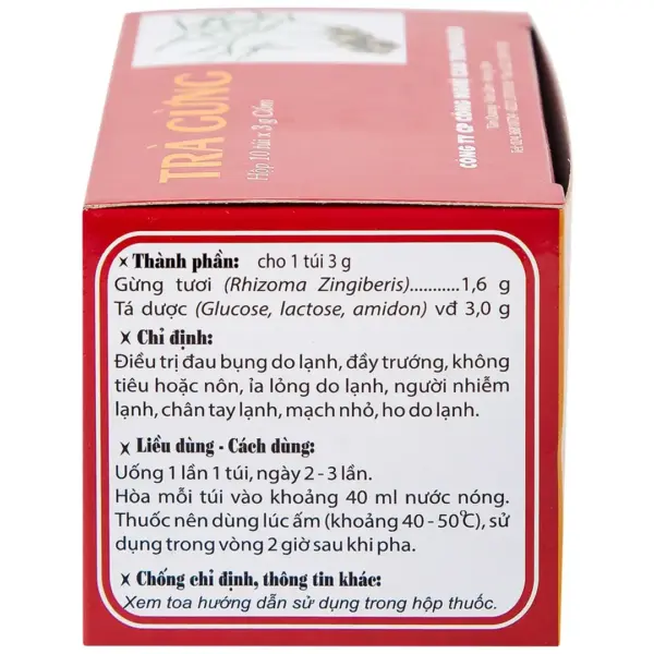 Traphaco Ginger Tea Ingredients and Directions Traphaco Ginger Tea ingredients indications dosage and directions