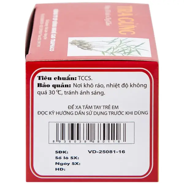Traphaco Ginger Tea Storage and Barcode Traphaco Ginger Tea storage instructions barcode and registration number
