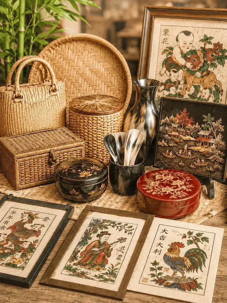 Vietnamese bamboo crafts, lacquerware and Dong Ho gifts