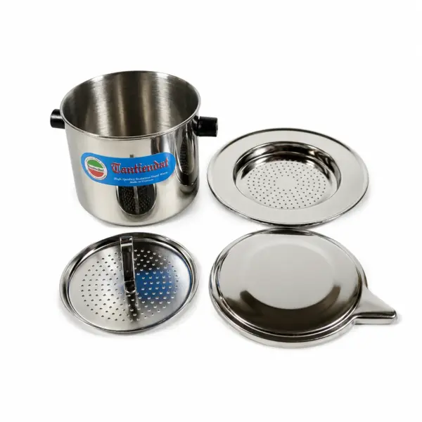 Vietnamese Stainless Steel Coffee Phin Parts Tan Tien Dat Vietnamese stainless steel coffee phin with filter press lid and saucer