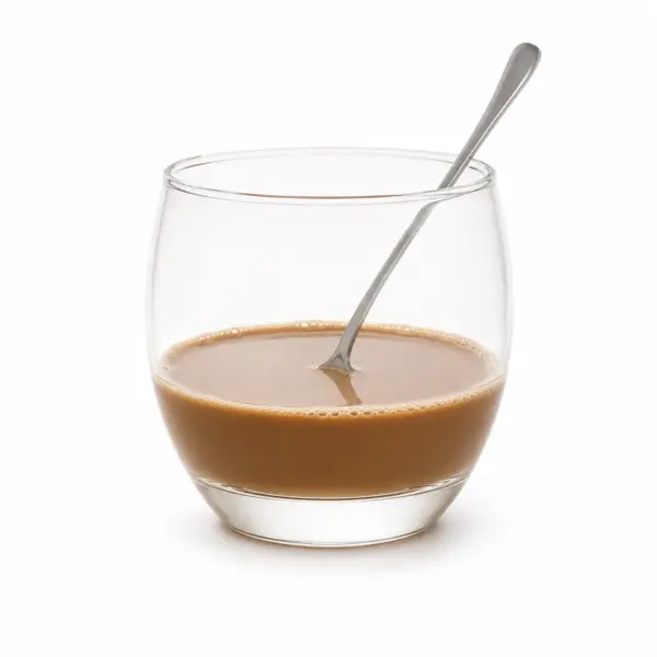 Prepared VinaCafe Gold Original instant milk coffee with spoon Prepared VinaCafe Gold Original instant milk coffee with spoon