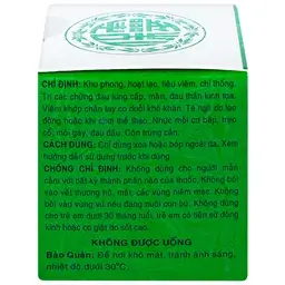 Bao Linh Bach Hoat Lac Cao 20g Back Box Back of Bao Linh Bach Hoat Lac Cao 20g retail box with product information
