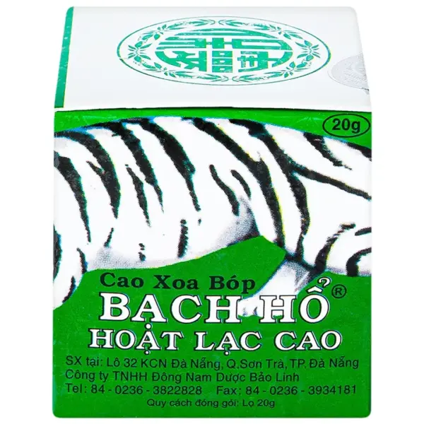 Bao Linh Bach Ho Hoat Lac Cao 20g Front Box Front of Bao Linh Bach Ho Hoat Lac Cao 20g retail box