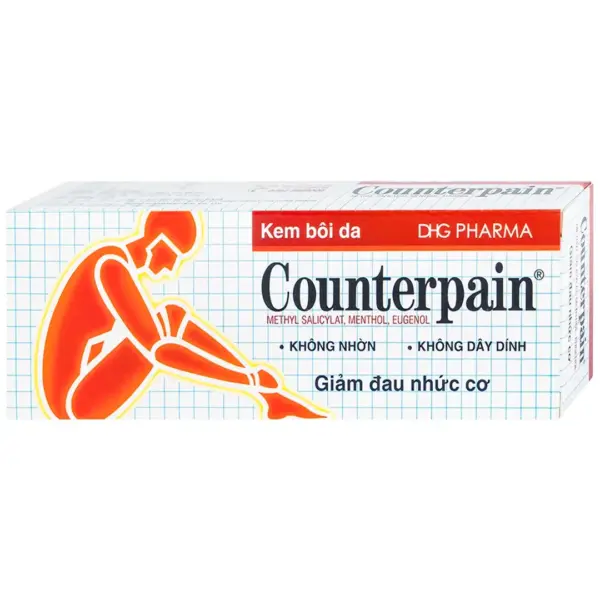 Counterpain 30g Dermal Cream Box – Angled View Counterpain 30g dermal cream box angled front view