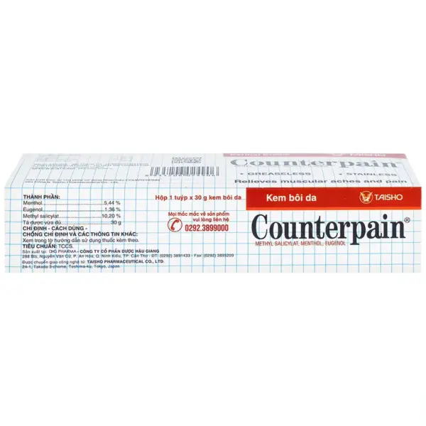 Counterpain 30g Box – Composition and Manufacturer Counterpain 30g box composition and manufacturer information