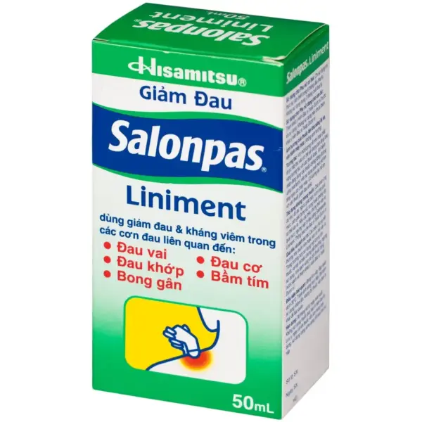 Salonpas Liniment 50mL Box – Angled View Salonpas Liniment 50mL box angled front view