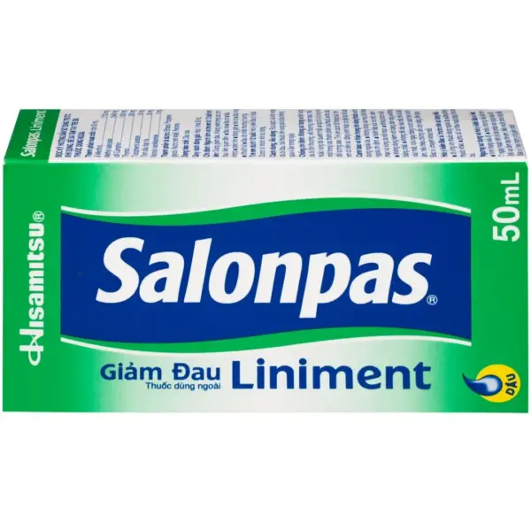 Salonpas Liniment 50mL Box – Horizontal View Salonpas Liniment 50mL box horizontal view